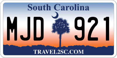 SC license plate MJD921