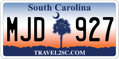 SC license plate MJD927