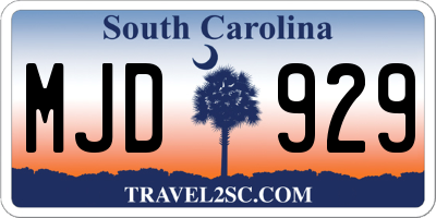 SC license plate MJD929