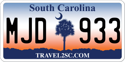 SC license plate MJD933