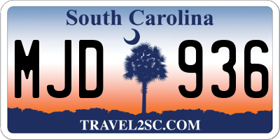 SC license plate MJD936