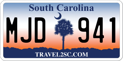 SC license plate MJD941