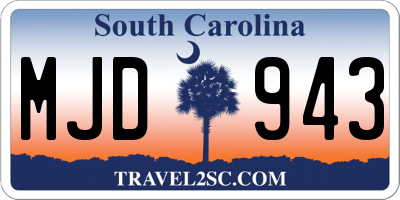 SC license plate MJD943