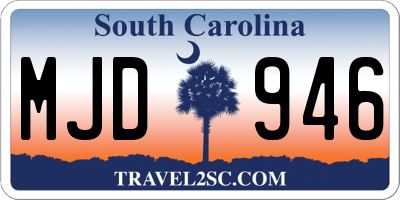 SC license plate MJD946
