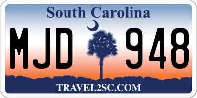 SC license plate MJD948