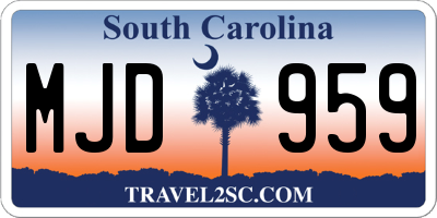 SC license plate MJD959