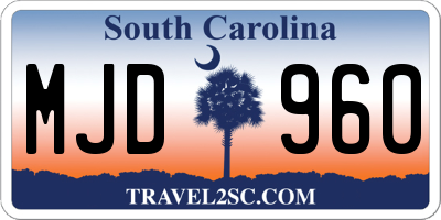 SC license plate MJD960