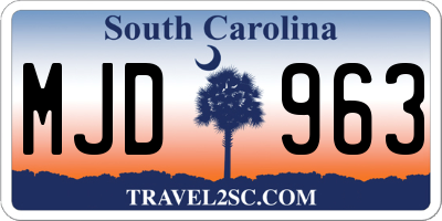 SC license plate MJD963