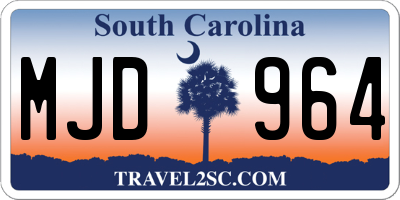SC license plate MJD964