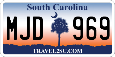 SC license plate MJD969