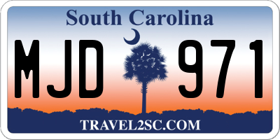 SC license plate MJD971