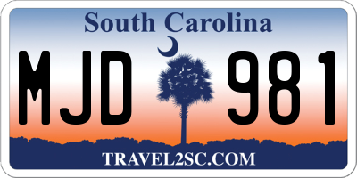 SC license plate MJD981