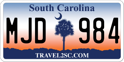 SC license plate MJD984