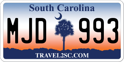 SC license plate MJD993