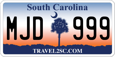 SC license plate MJD999
