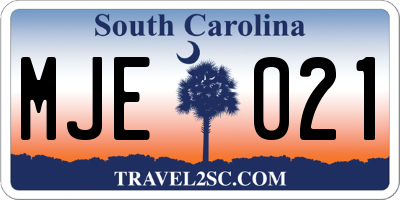 SC license plate MJE021