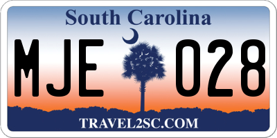 SC license plate MJE028