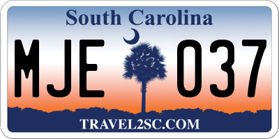 SC license plate MJE037