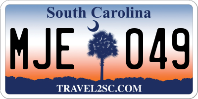 SC license plate MJE049