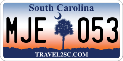 SC license plate MJE053