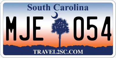 SC license plate MJE054