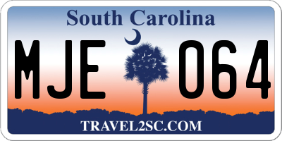 SC license plate MJE064