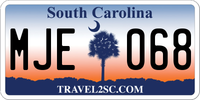 SC license plate MJE068