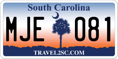 SC license plate MJE081