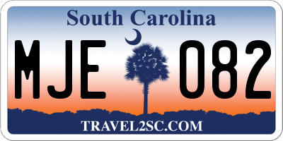 SC license plate MJE082