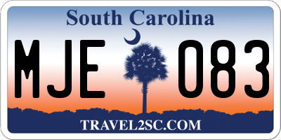 SC license plate MJE083