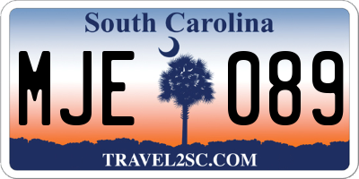 SC license plate MJE089