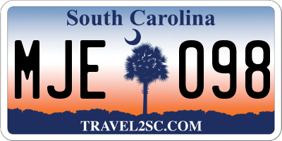 SC license plate MJE098
