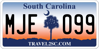 SC license plate MJE099