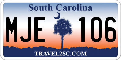 SC license plate MJE106
