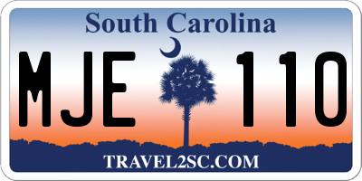 SC license plate MJE110