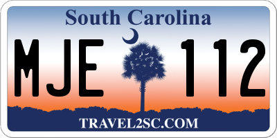 SC license plate MJE112