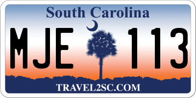 SC license plate MJE113