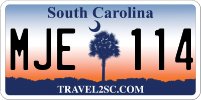 SC license plate MJE114