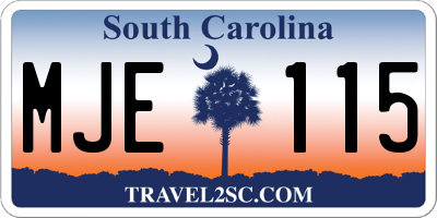 SC license plate MJE115