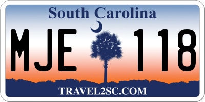 SC license plate MJE118