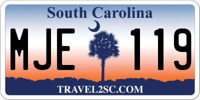 SC license plate MJE119