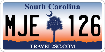 SC license plate MJE126