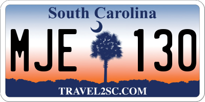 SC license plate MJE130