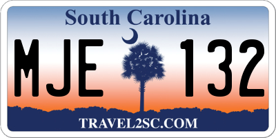 SC license plate MJE132