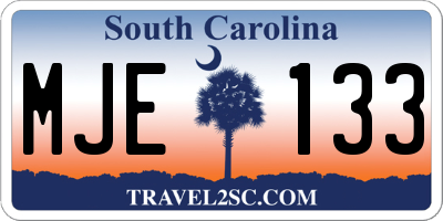 SC license plate MJE133