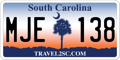 SC license plate MJE138