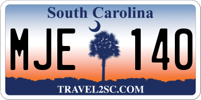 SC license plate MJE140