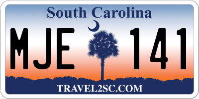 SC license plate MJE141