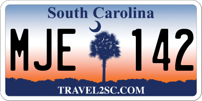SC license plate MJE142