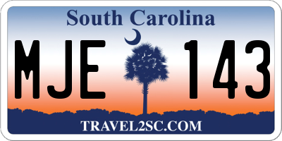 SC license plate MJE143